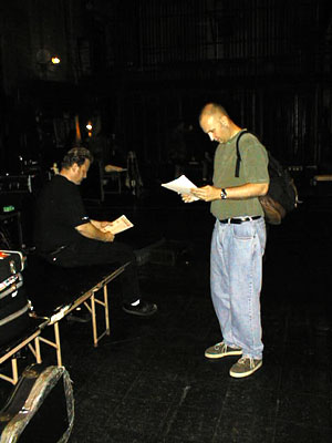 Bob with Bill Batson (stage manager / monitor mixer) - Chicago, IL 9/17/98